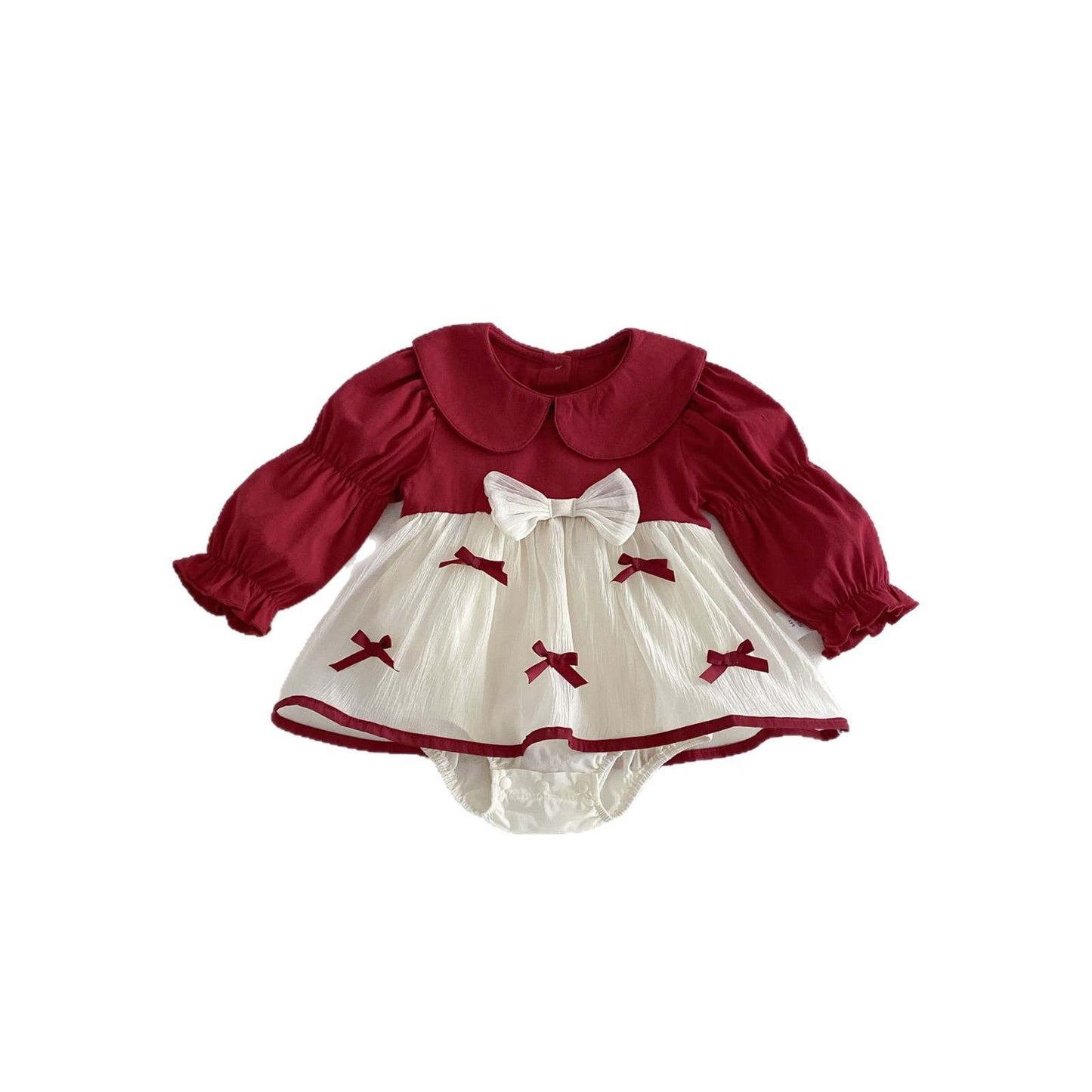 Ruby Ribbon Romper Dress