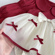 Ruby Ribbon Romper Dress