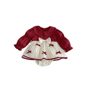 Ruby Ribbon Romper Dress