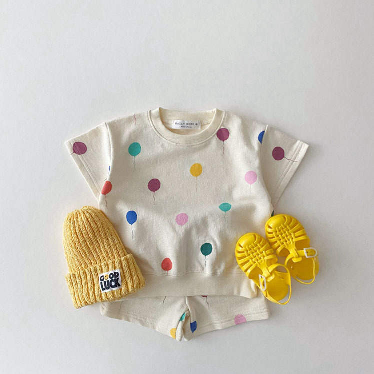 Balloon printed shorts set
