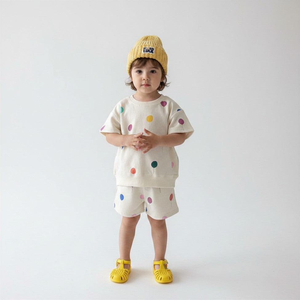 Balloon printed shorts set