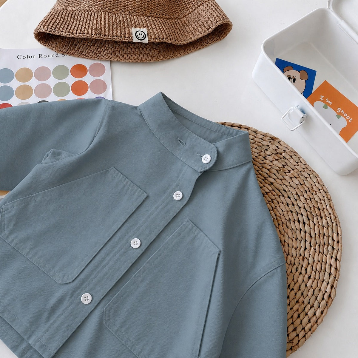 Mandarin Collar Pocket Shirt