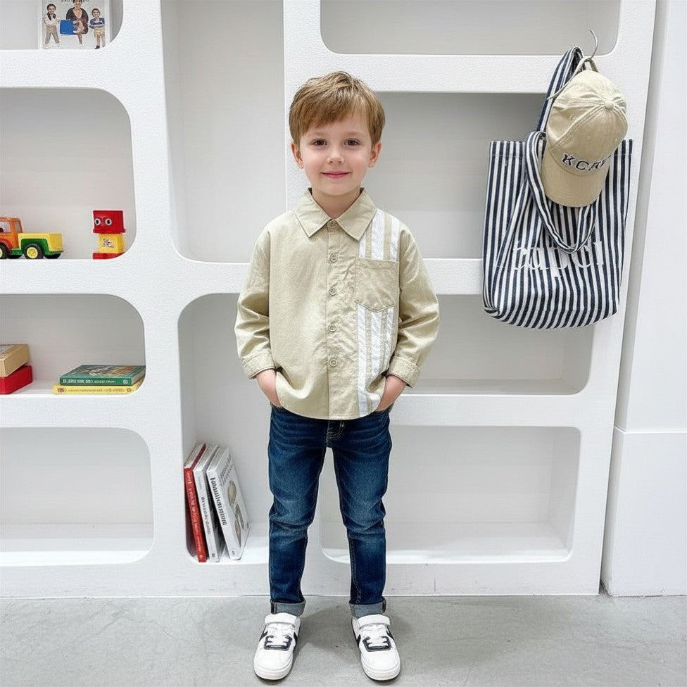 Classic Beige Stripe Shirt
