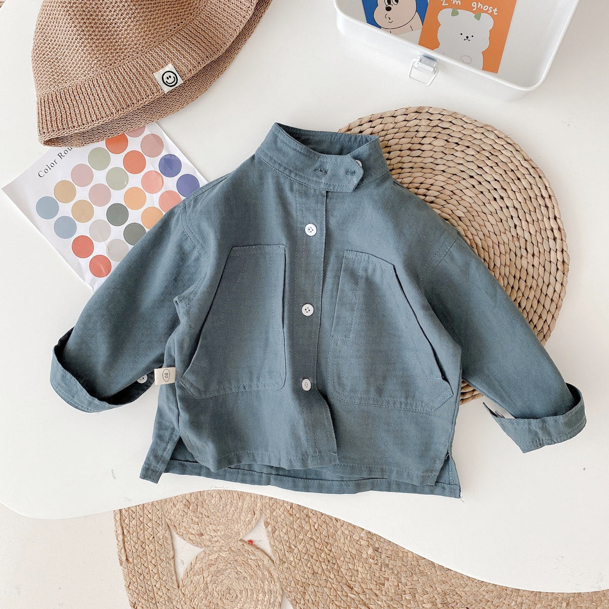 Mandarin Collar Pocket Shirt