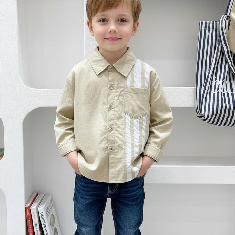 Classic Beige Stripe Shirt