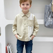 Classic Beige Stripe Shirt