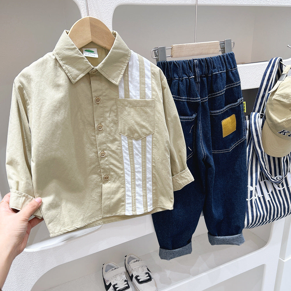 Classic Beige Stripe Shirt