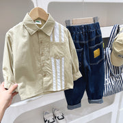 Classic Beige Stripe Shirt