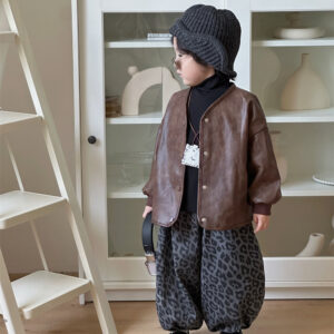 Brown leather jacket